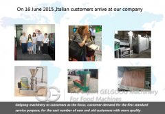 On 16 June 2015.,Italian customers arrive at our company