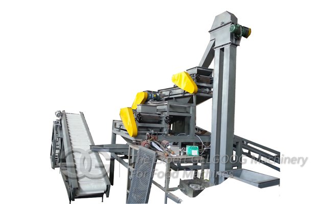 almond hulling machine